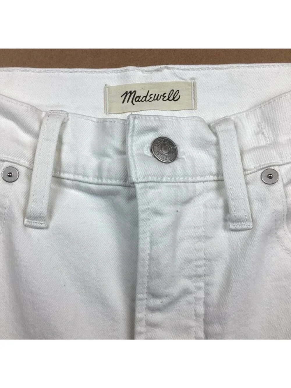 Madewell Perfect Vintage High Rise Tapered Leg Cropped Jeans White 29 - Like New - Picture 10 of 14